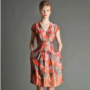 Banana Republic Mad Men Collection Fit & Flare A-Line Silk Dress 4